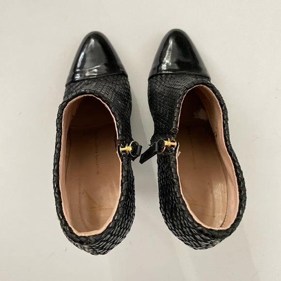 Giuseppe Zanotti Woven Leather Patent Toe Cap Stiletto booties 36 6 black - Picture 6 of 16
